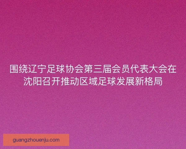 围绕辽宁足球协会第三届会员代表大会在沈阳召开推动区域足球发展新格局 围绕辽宁足球协会第三届会员代表大会在沈阳召开推动区域足球发展新格局