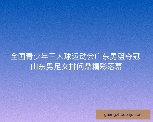 全国青少年三大球运动会广东男篮夺冠 山东男足女排问鼎精彩落幕