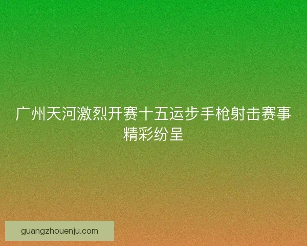 广州天河激烈开赛十五运步手枪射击赛事精彩纷呈