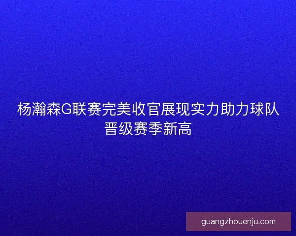 杨瀚森G联赛完美收官展现实力助力球队晋级赛季新高